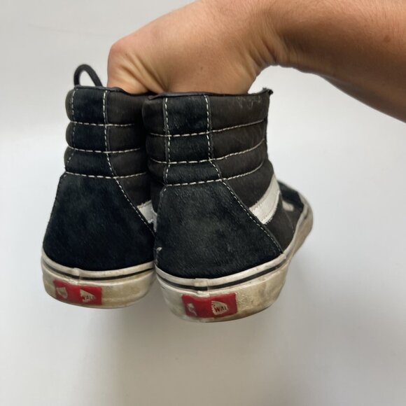 Vans High Top Shoes Women's Sz 9.5 / Men 8 US Sneaker Sk8-Hi Canvas Black White - Picture 8 of 14